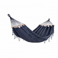 JOBEK - Hamac � barre bois Solo- GRAPHIK avec Franges Anthracite 300 X 140
