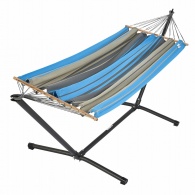JOBEK - Set METALIK hamac � barres GRAPHIK Turquoise Anthracite + support m�tal