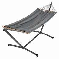 JOBEK - Set METALIK hamac � barres KOLOR Anthracite + support m�tal