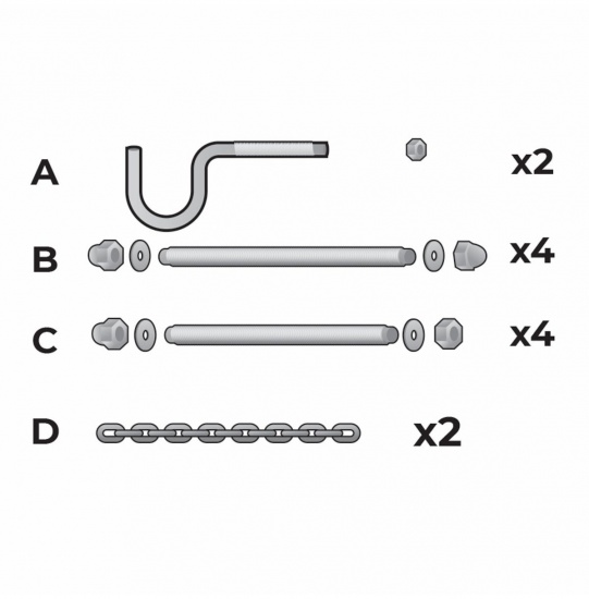 TROPILEX - Visserie de remplacement pour support Hamac Arc
