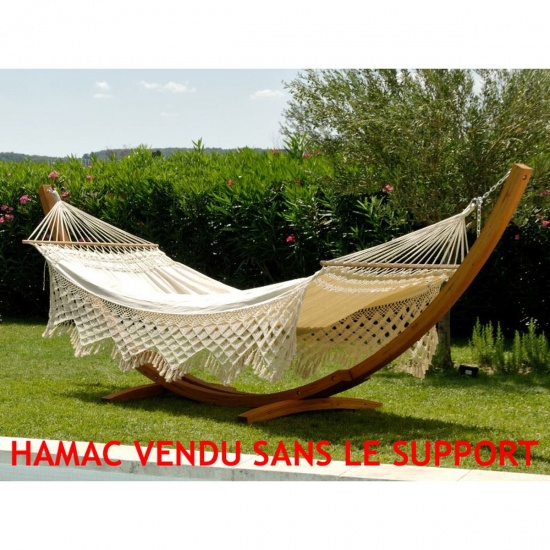 COULEURS DU MONDE - Hamac � barre et franges Naturesa 370x160