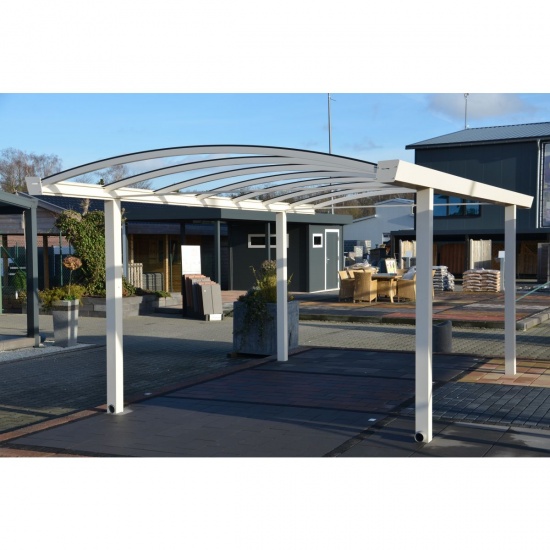GARDEN DREAMS- Abri Voiture Carport Aluminium - Arche Simple - Blanc - 300x500