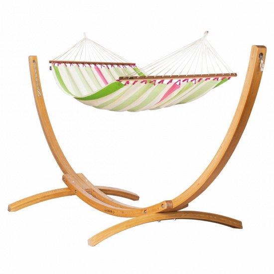 LA SIESTA- PACK Hamac  barre double Colada Kiwi (Outdoor) + Support Double ELIPSO