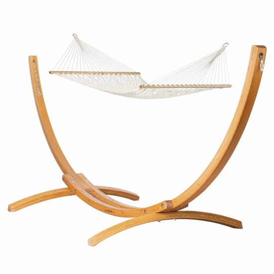 LA SIESTA - PACK Hamac  barre Familial Virginia cru (Coton) + Support Familial ELIPSO