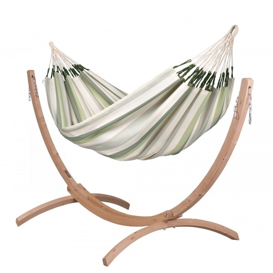LA SIESTA - Hamac double BRISA Cedar (Outdoor) + Support bois pour Hamacs duo CANOA