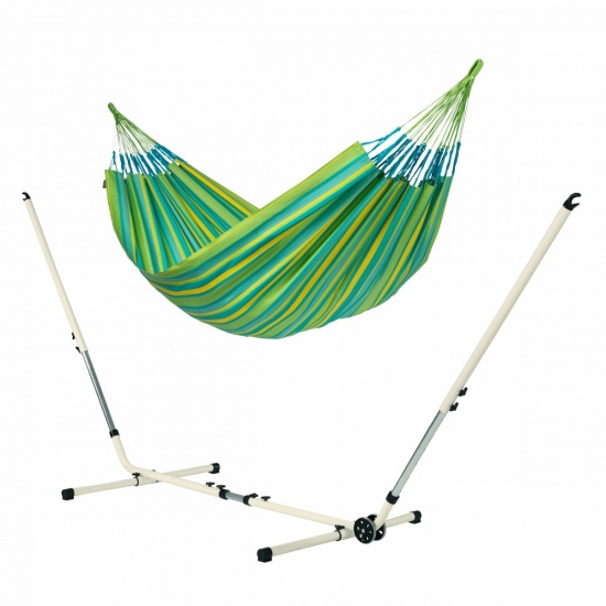 Hamac  double Brisa Lime (Outdoor) + Support pour Hamacs MEDITERRANEO