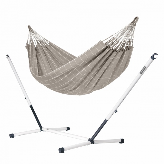 LA SIESTA - Hamac  Familial  Brisa Almond (Outdoor) + Support pour Hamacs Familiaux NAUTIC