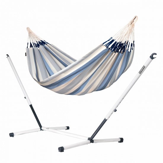 LA SIESTA - Hamac  Familial  Brisa Sea Salt (Outdoor) + Support pour Hamacs Familiaux NAUT