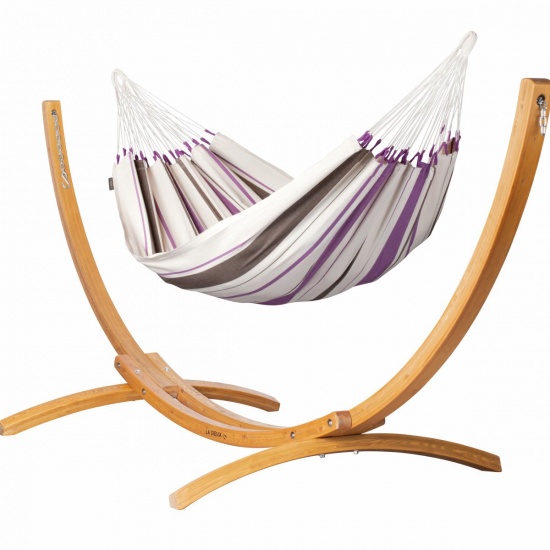 LA SIESTA - PACK Hamac Simple Caribena Purple (Coton) + Support Simple Maera