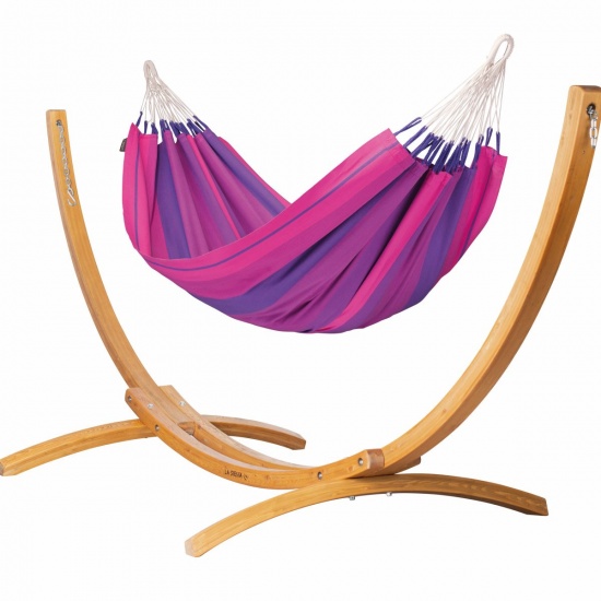 LA SIESTA - PACK Hamac Simple Orquidea Purple (Coton) + Support Simple Maera