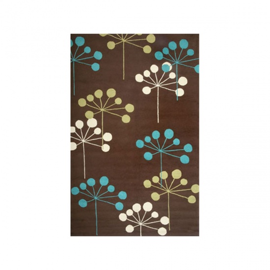 SAWGRASS MILLS - Tapis d'ext�rieur Juneberry Chocolat et turquoise 240-300