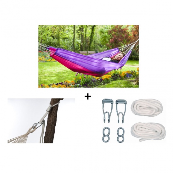 JOBEK - Hamac parachute SIERRA Lila Violet avec fixations 350x140