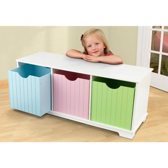 KIDKRAFT - Banc de rangement Nantucket pastel