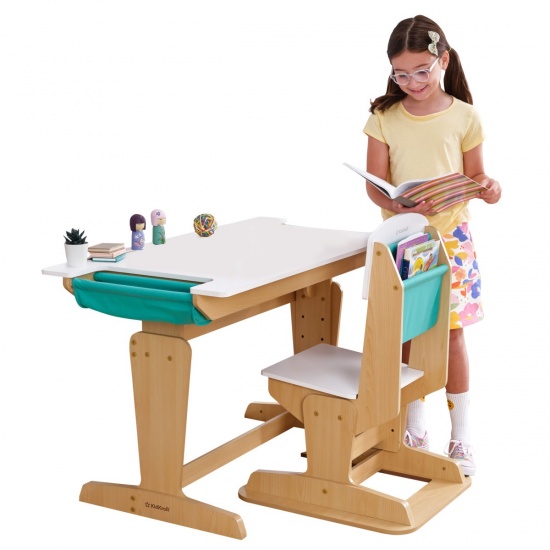 KIDKRAFT - Bureau enfant ajustable avec chaise Naturel