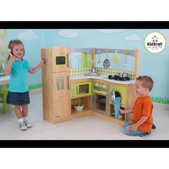 KIDKRAFT - Coin cuisine vert et naturel - Srie limite