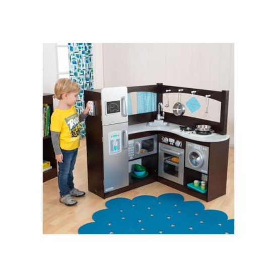 KIDKRAFT - Cuisine en angle EXPRESSO et ARGENT