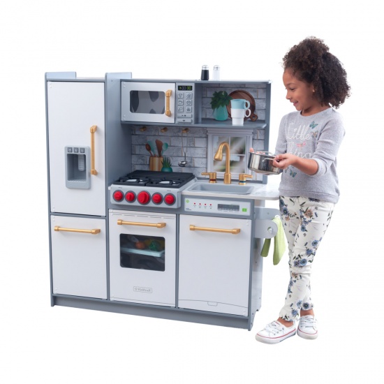 KIDKRAFT - Cuisine Enfant Uptown Elite Blanche avec EZ Kraft Assembly