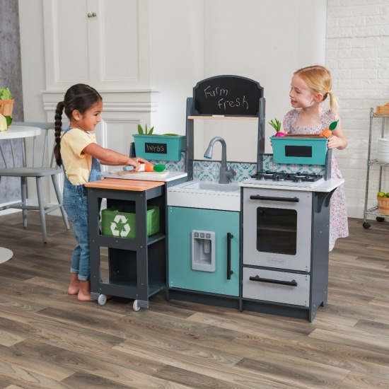 KIDKRAFT - Cuisine pour enfants Garden Gourmet avec EZ Kraft Assembly