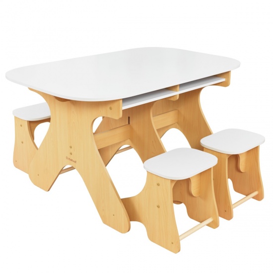 KIDKRAFT - Ensemble table extensible et banc Arches - Blanc