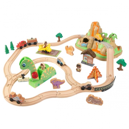 KIDKRAFT- Ensemble Train en bois Bucket Dinosaure