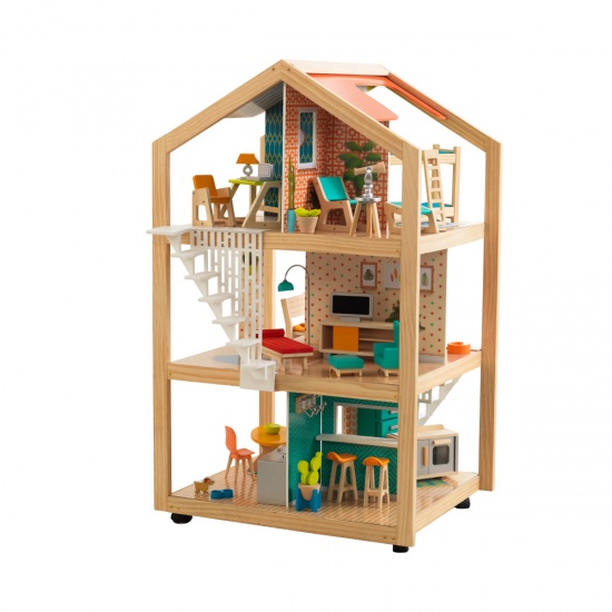 KIDKRAFT - Maison de poupe Ultra Chic et montage rapide EZ Kraft Assembly