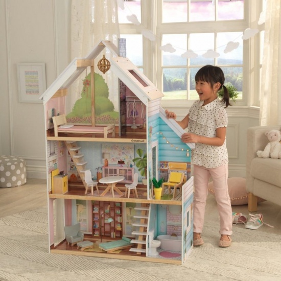 KIDKRAFT - Maison de poupes Zoey avec EZ Kraft Assembly