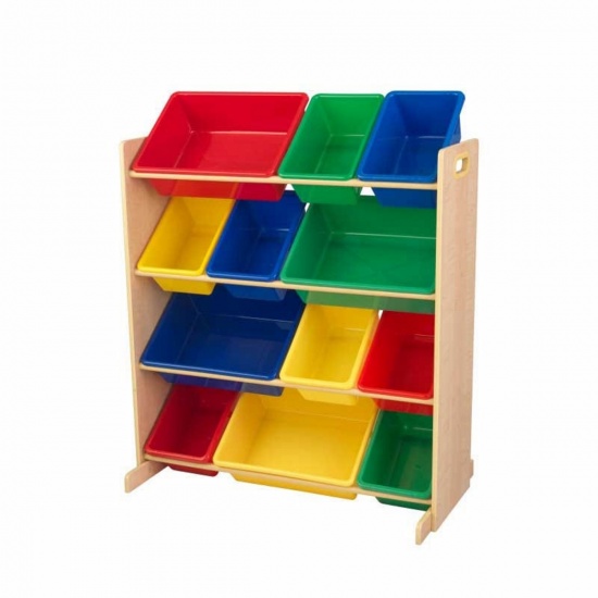 KIDKRAFT - Meuble avec 12 bacs de rangement couleurs Vives