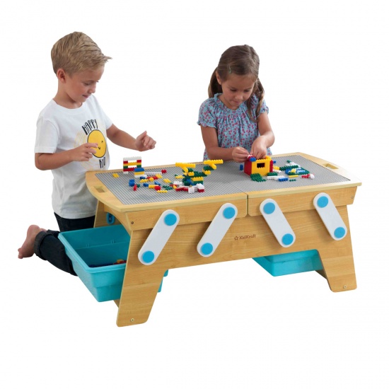 KIDKRAFT - Table d'activits 2 en 1 Building Bricks Play N Store