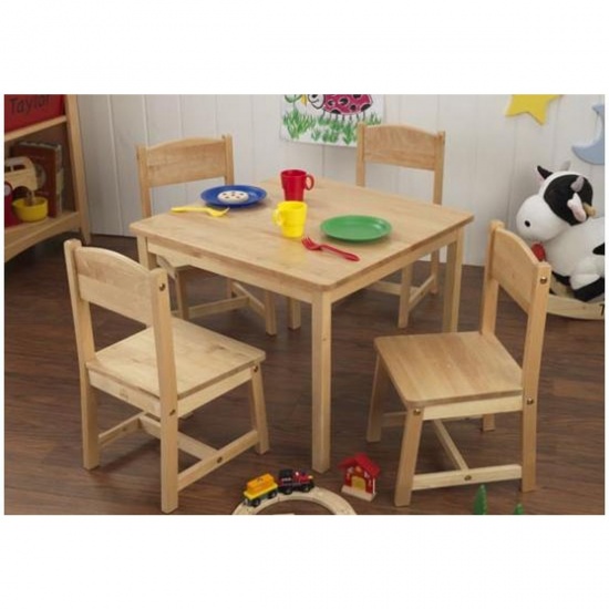 KIDKRAFT - Table de ferme et ses 4 chaises - NATUREL