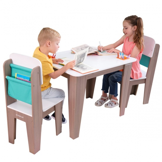 KIDKRAFT - Table enfant avec 2 chaises Marron