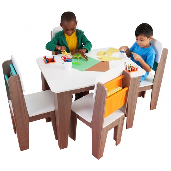 KIDKRAFT - Table enfant avec 4 chaises Marron