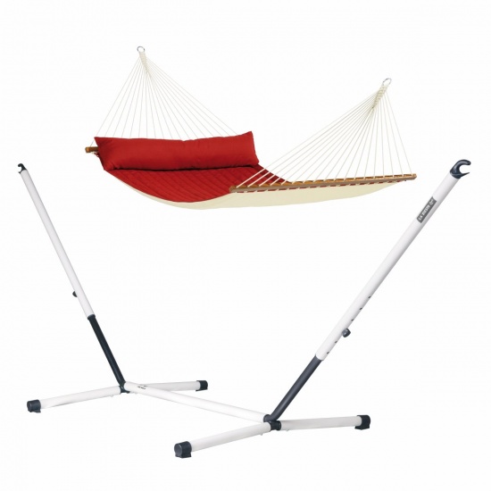 LA SIESTA - Alabama Red Pepper - Hamac  barres kingsize avec support familial NAUTICO