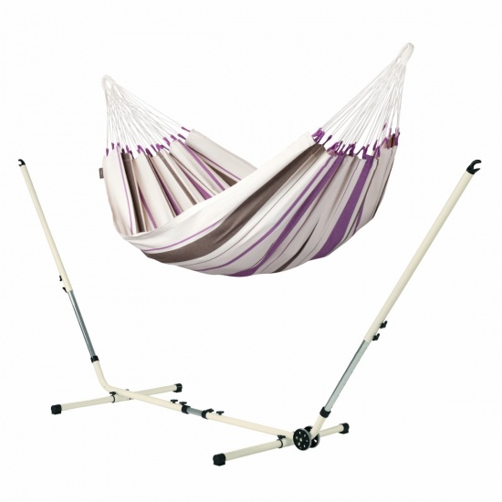 LA SIESTA - Caribea Purple - Hamac classique simple avec support acier MEDITERRANEO