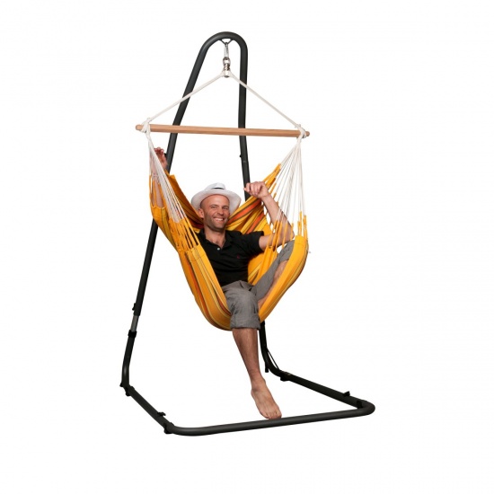 LA SIESTA - Chaise-Hamac Basic CURRAMBERA apricot + Support pour Chaise-Hamac MEDITERRNEO