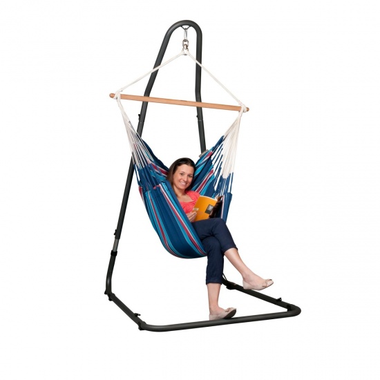 LA SIESTA - Chaise-Hamac Basic CURRAMBERA blueberry + Support pour Chaise-Hamac MEDITERRN