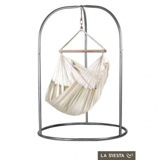LA SIESTA - Chaise-Hamac Basic MODESTA latte + Support pour Chaise-Hamac ROMANO