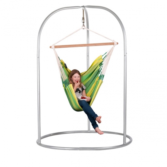 LA SIESTA - Chaise-Hamac Basic ORQUIDEA jungle + Support pour Chaise-Hamac ROMANO