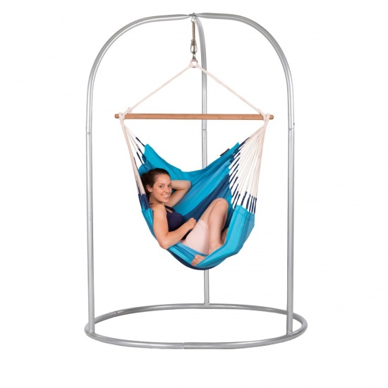 LA SIESTA - Chaise-Hamac Basic ORQUIDEA lagoon + Support pour Chaise-Hamac ROMANO