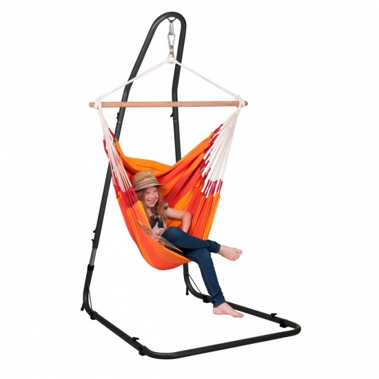 LA SIESTA - Chaise-Hamac Basic ORQUIDEA volcano + Support pour Chaise-Hamac MEDITERRNEO