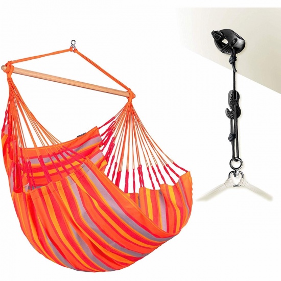 LA SIESTA- Chaise Hamac Domingo Kingsize Toucan + Fixations Multi-surfaces CasaMount
