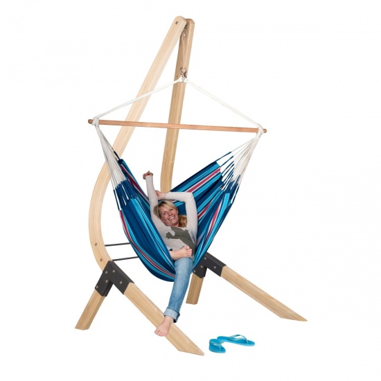 LA SIESTA - Chaise-Hamac Lounger CURRAMBERA blueberry + Support VELA