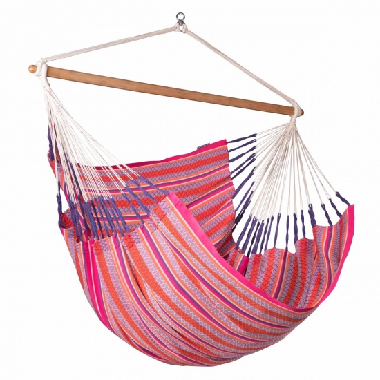 LA SIESTA - Chaise-Hamac Lounger HABANA Flamingo en coton bio