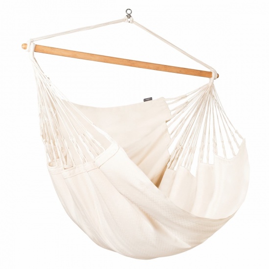 LA SIESTA - Chaise-Hamac Lounger HABANA Latte en coton bio