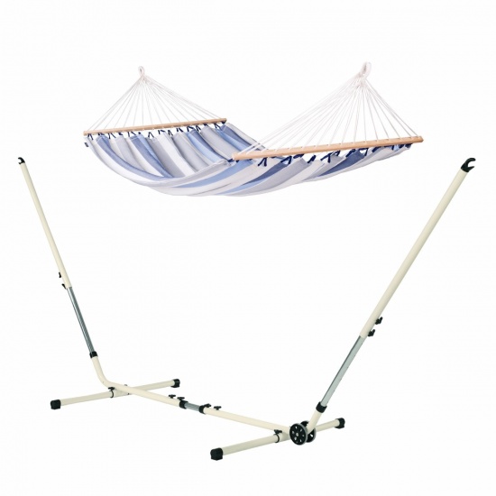 LA SIESTA - Hamac  barre Double Alisio Sea Salt (Outdoor) + support Mediterraneo