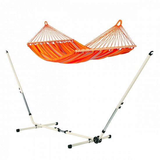 LA SIESTA - Hamac  barre Double Alisio Toucan (Outdoor) + support Mediterraneo