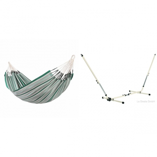 La Siesta - Pack Mediterraneo Double avec Hamac Modesta (Coton Bio) Vert Agave