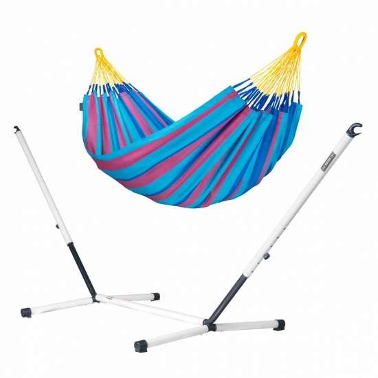 LA SIESTA - Sonrisa Bleu Wild Berry -  Hamac une personne avec support  NAUTICO