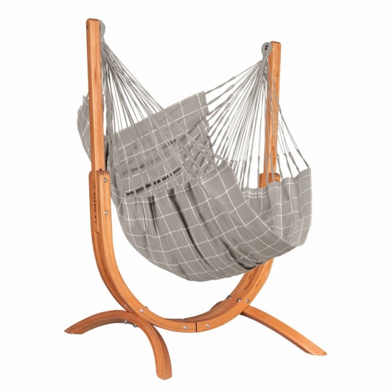 LA SIESTA - Udine Outdoor Almond - Chaise-hamac Outdoor avec support en eucalyptus certifi FSC