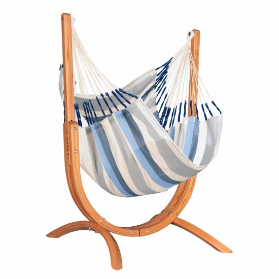 LA SIESTA - Udine Outdoor Sea Salt - Chaise-hamac Outdoor avec support en eucalyptus certifi FSC