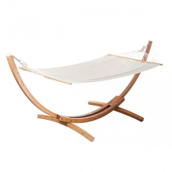 JOBEK - Set SANTA MARIA support bois ARC 320 + hamac a barres simple ecru